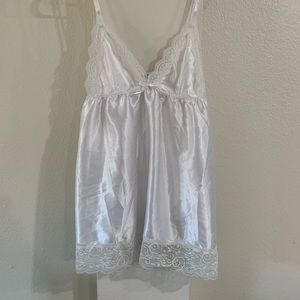 NWOT white satin teddy